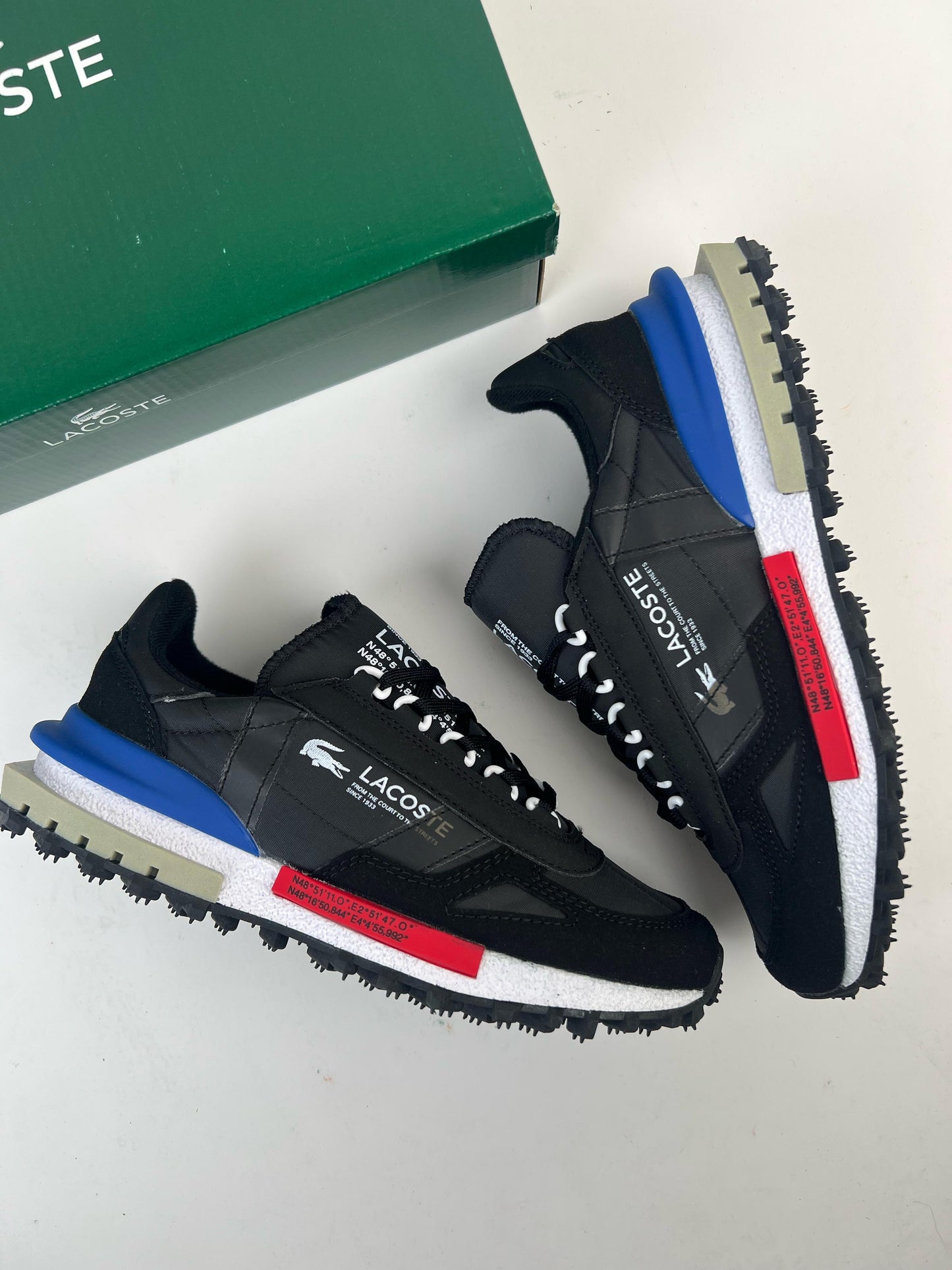 Zapatillas Lacoste Elite Active 💙❤️🖤