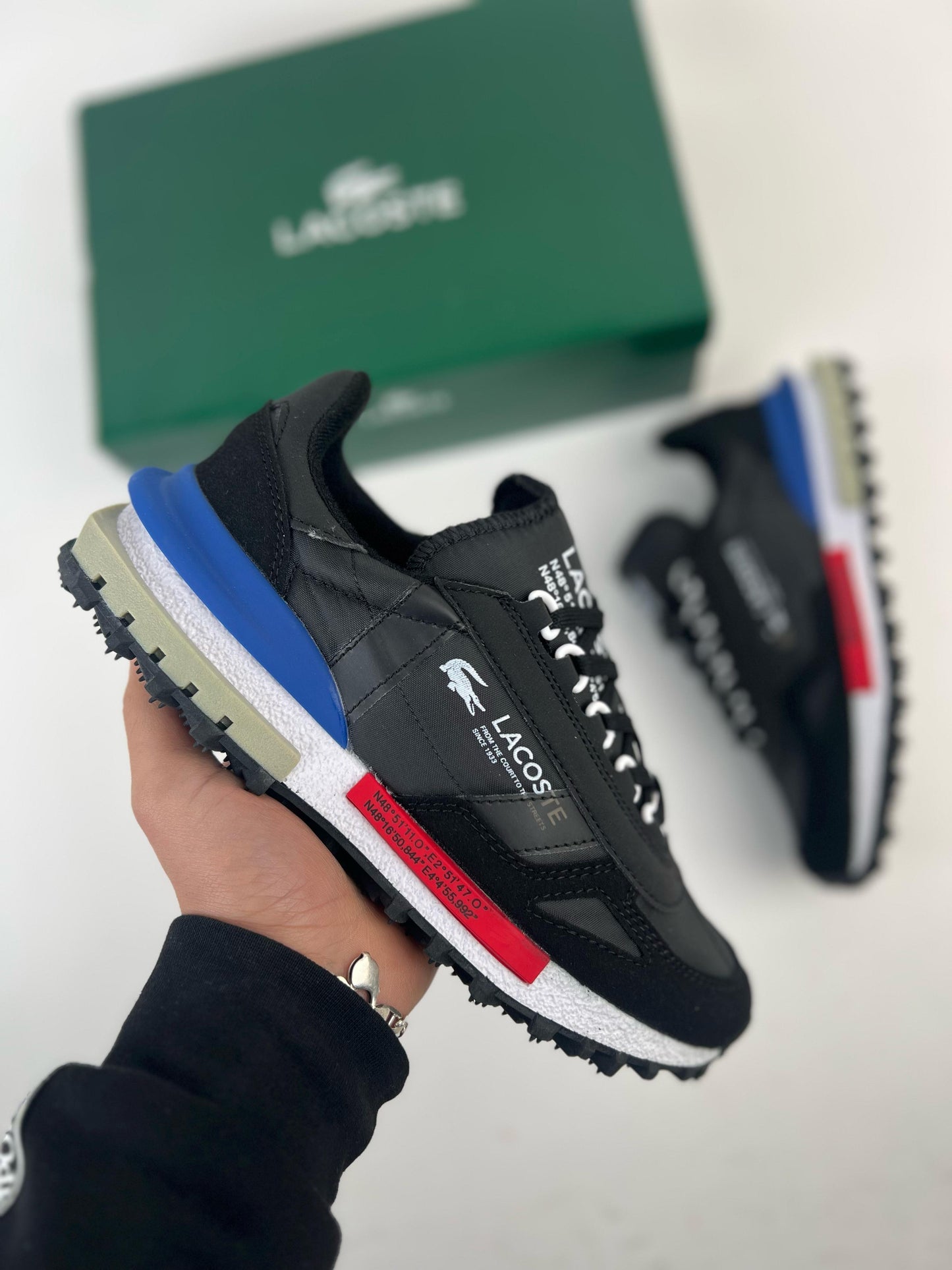 Zapatillas Lacoste Elite Active 💙❤️🖤