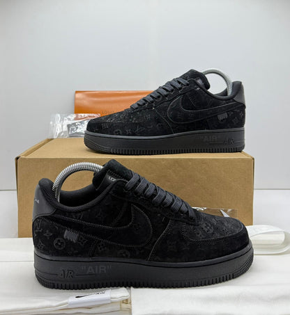 NIKE AIR FORCE 1 LOUIS VUITTON ALL BLACK CALIDAD 1.1 TERCIOPELO 🔥